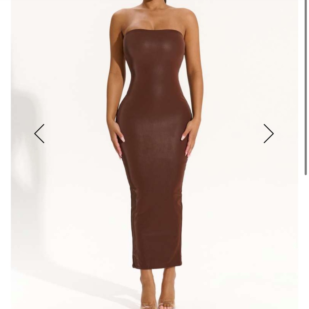 NWT Naked Wardrobe Brown Fitted Dress